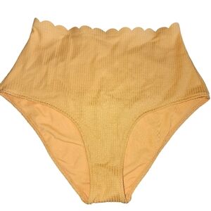 Aerie Orange Scalloped‎ Highwaisted Full Coverage Bikini Bottom Nwt Size Medium